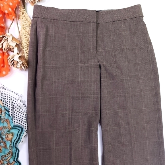 New JM Collection Brown Plaid Wide Leg Business Slacks Sz 14 - Picture 3 of 10